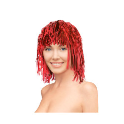 Staniolová paruka červená